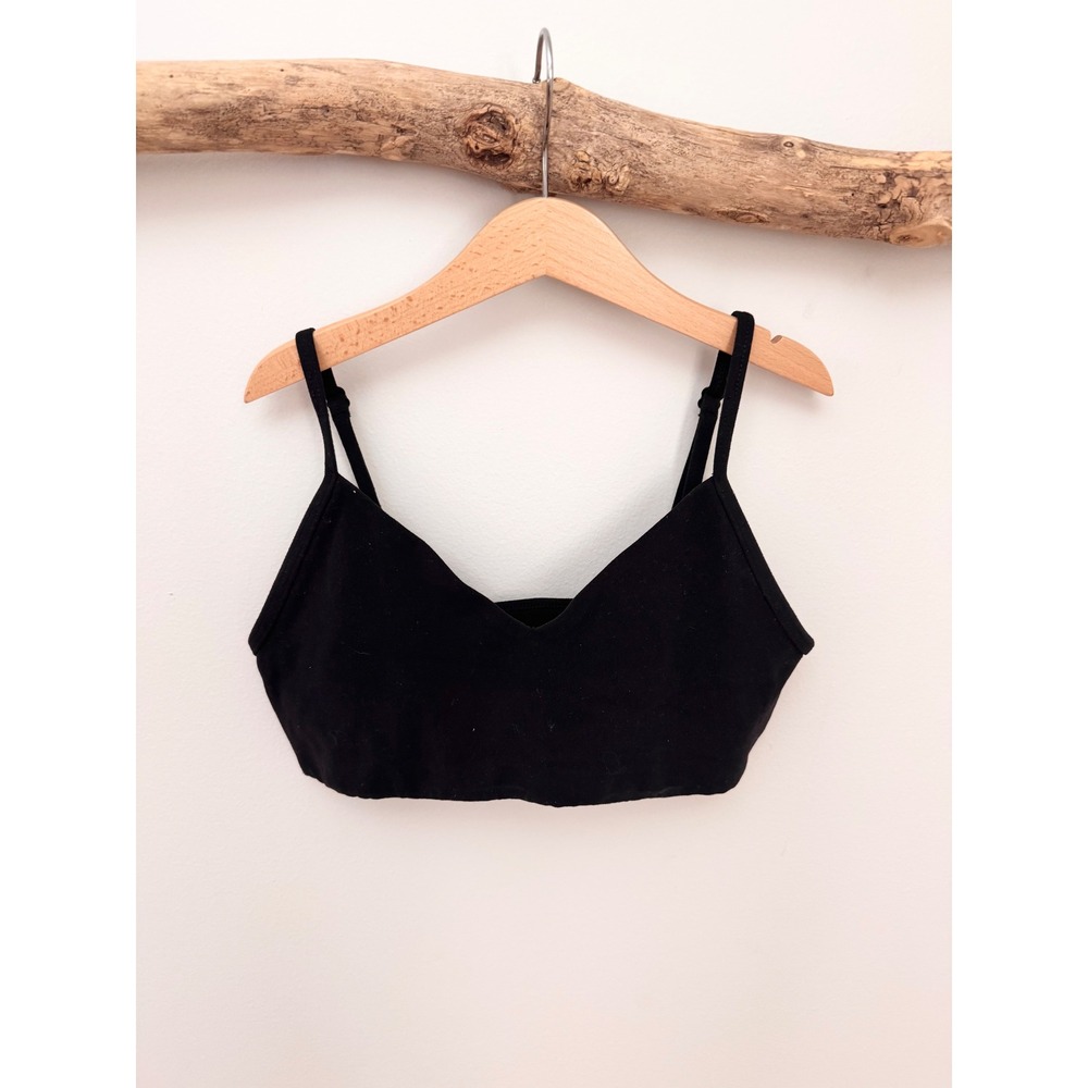 Tnaction Aritzia Black V-Neck Bralette Adjustable Straps Activewear Top XS/S